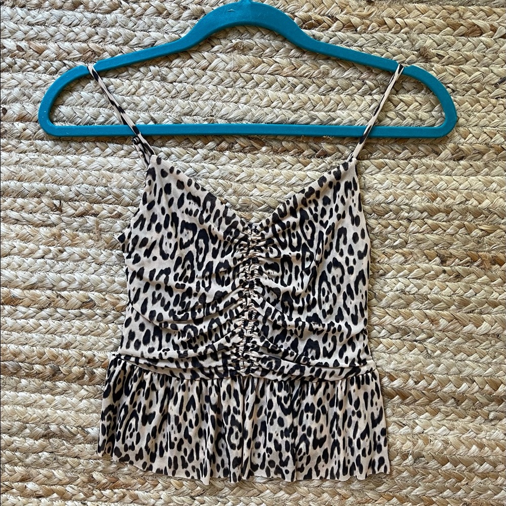 Guess leopard print crop tank top